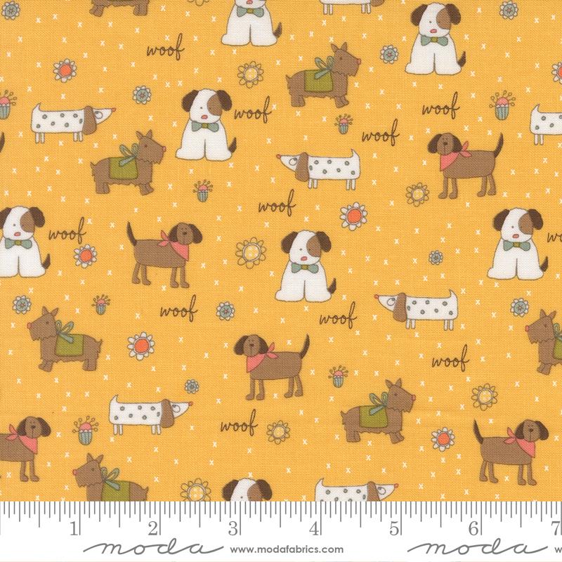 Lucky Puppy Parade Sun - Quilt Fabric