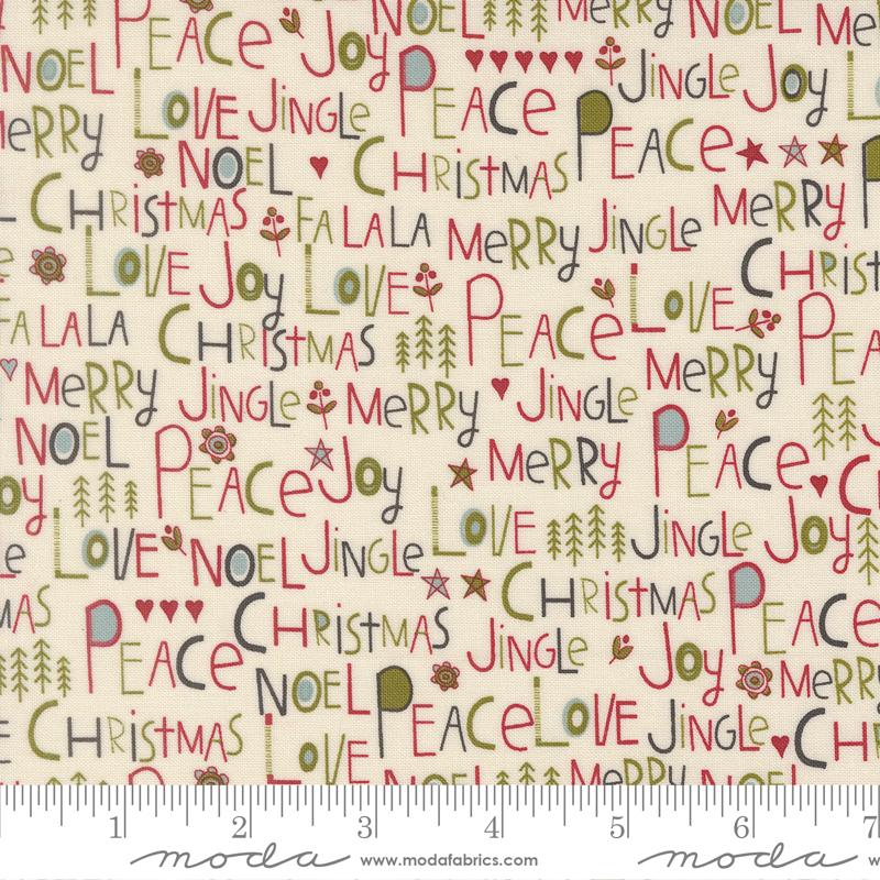 Chilly Peace Love Joy Vanilla - Quilt Fabric