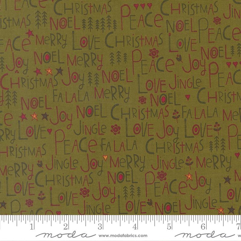 Chilly Peace Love Joy Pine - Quilt Fabric