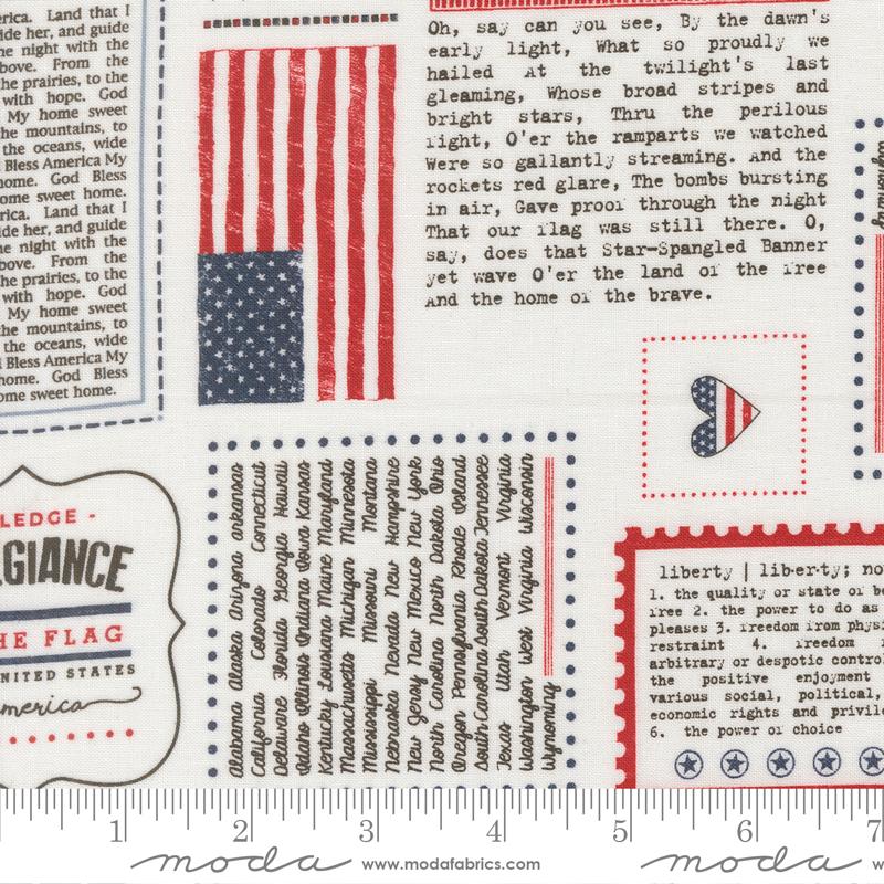 Independence Day Newspaper Vanilla - Quilt Fabric