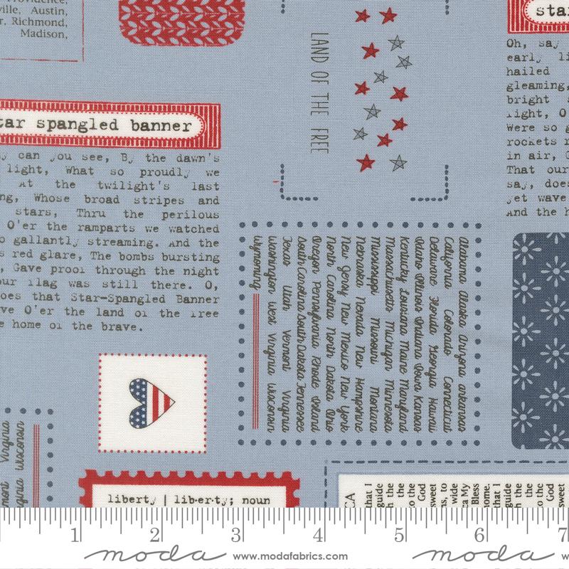 Independence Day Newspaper Splash - Patriotic Quilt Fabric