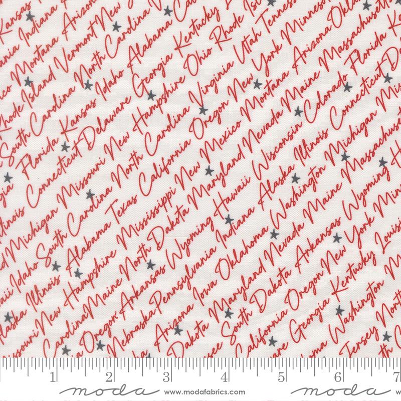 Independence Day States Vanilla Red - Patriotic Quilt Fabric