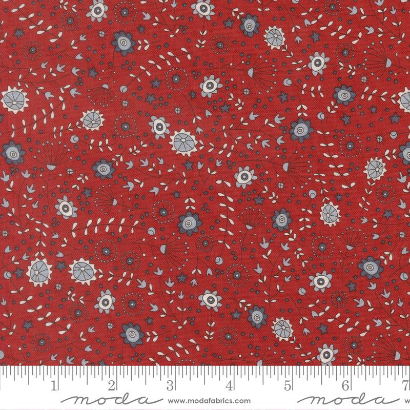 Independence Day Flowers Red - Patriotic Quilt Fabric