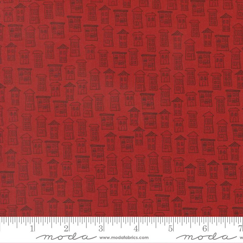 Independence Day Homes Red - Patriotic Quilt Fabric