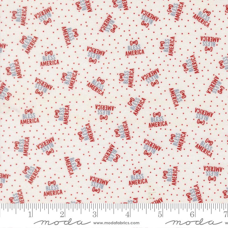 Independence Day Text Vanilla - Patriotic Quilt Fabric