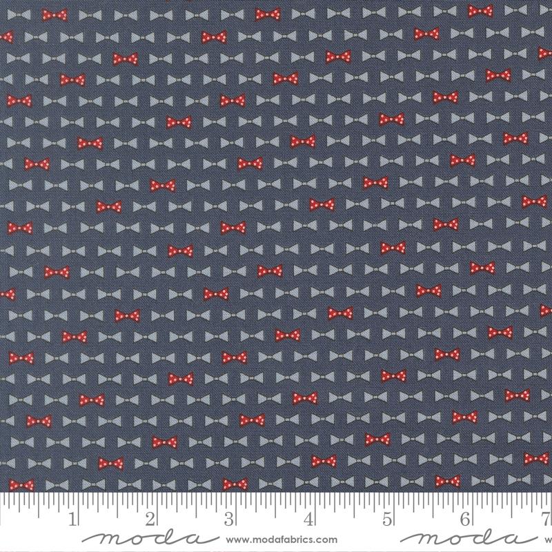 Independence Day Bowties Indigo - Patriotic Quilt Fabric