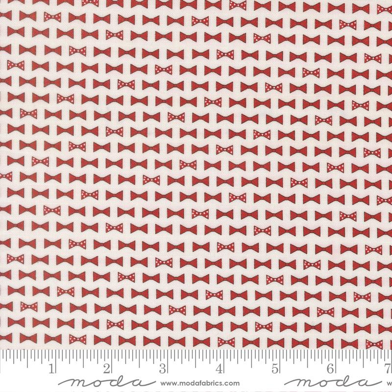 Independence Day Bowtie Vanilla Red - Patriotic Quilt Fabric
