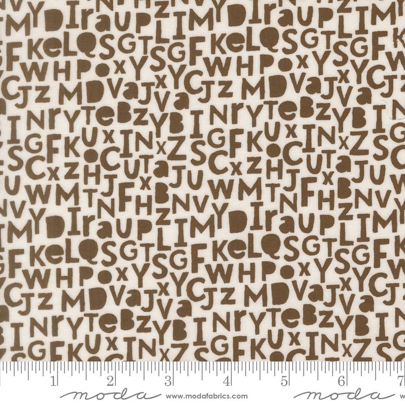 Bug Collector Letters Dirt - Quilt Fabric, zoomed in. Select this picture to zoom back out.