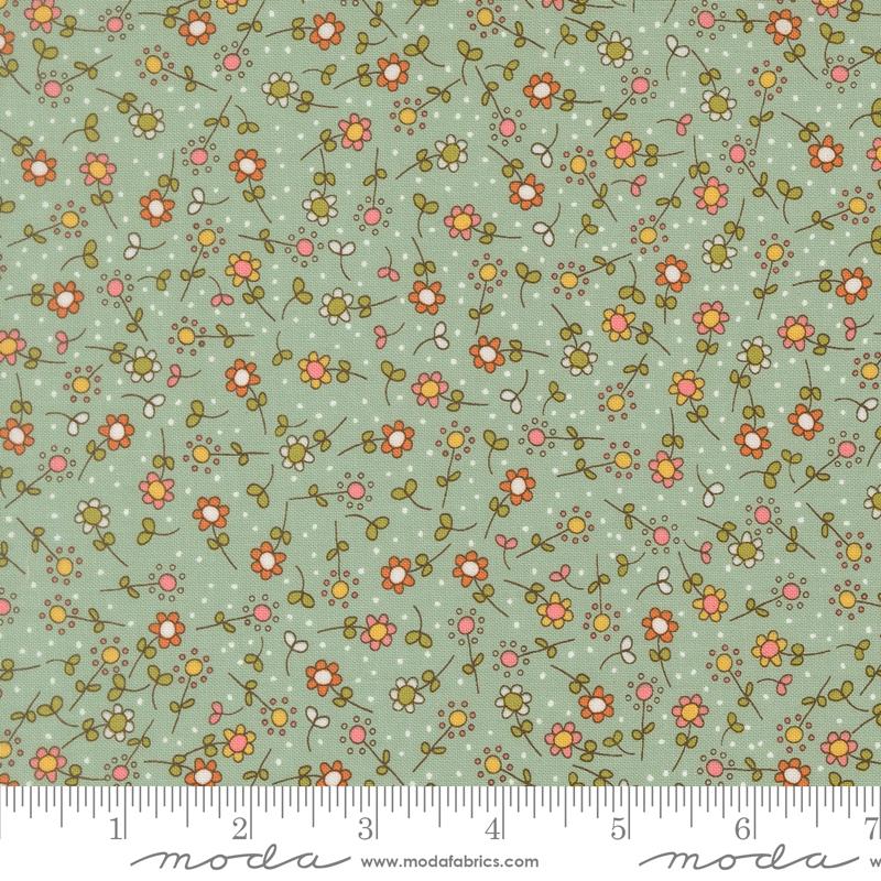 Bug Collector Flowers Sky - Quilt Fabric, zoomed in. Select this picture to zoom back out.