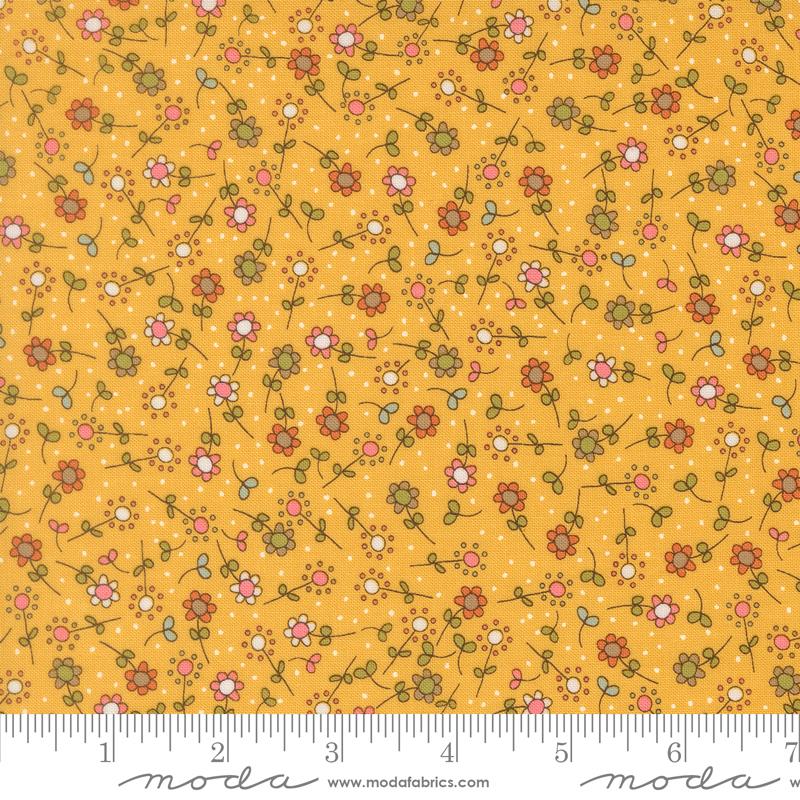 Bug Collector Flowers Sunshine - Quilt Fabric, zoomed in. Select this picture to zoom back out.