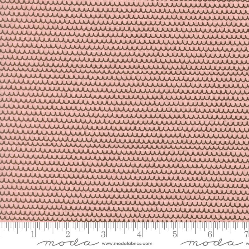 Bug Collector Squiggles Blush - Quilt Fabric, zoomed in. Select this picture to zoom back out.