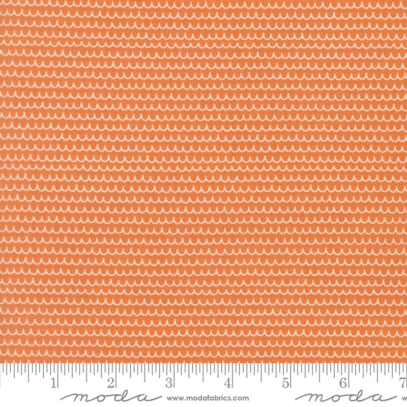 Bug Collector Squiggles Orange - Quilt Fabric, zoomed in. Select this picture to zoom back out.