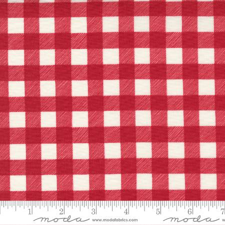Home Sweet Holidays White Red - Buffalo Plaid  - Fabric