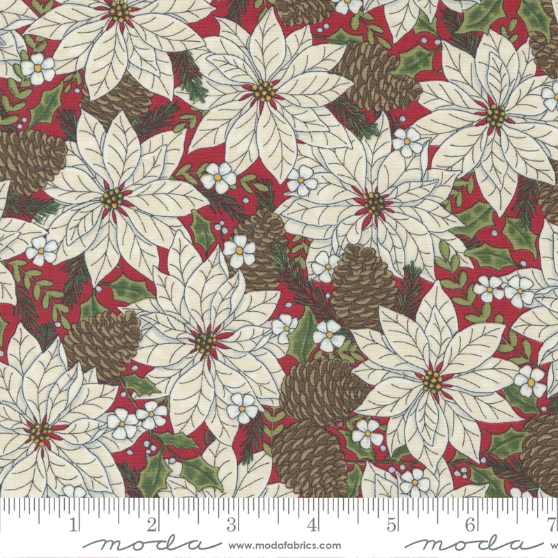 Holly Berry Tree Farm Berry Red - Poinsettia - Quilt Fabric