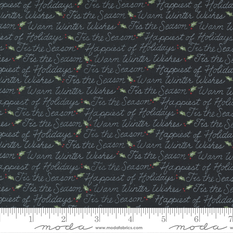 Holly Berry Tree Farm Black - Holiday Savings - Quilt Fabric