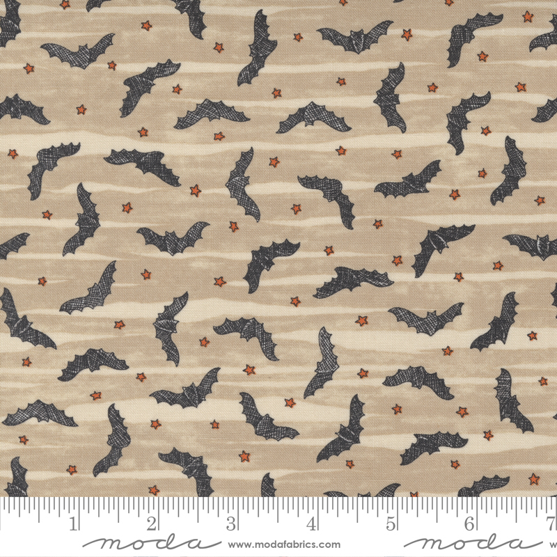 Ghostly Greetings Parchment - Bat Skies  - Quilt Fabric