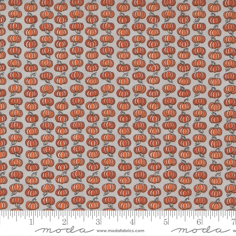 Ghostly Greetings Granite Grey - Pumpkin Patch - Fabric