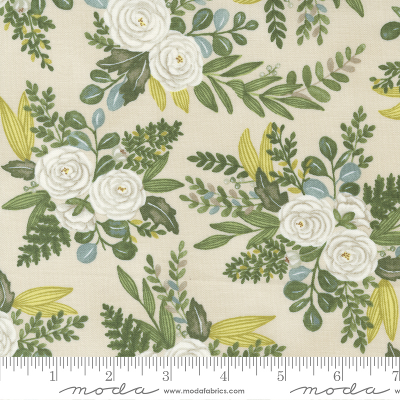 Happiness Blooms Natural - All Over - Quilt Fabric