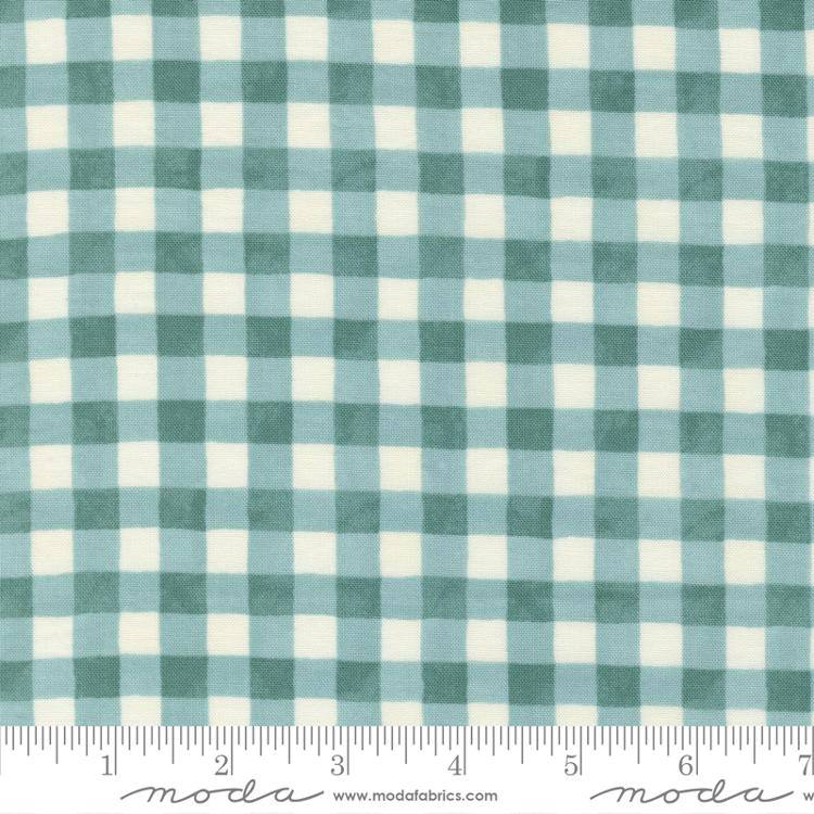 Harvest Wishes Aqua - Fall Gingham - Quilt Fabric
