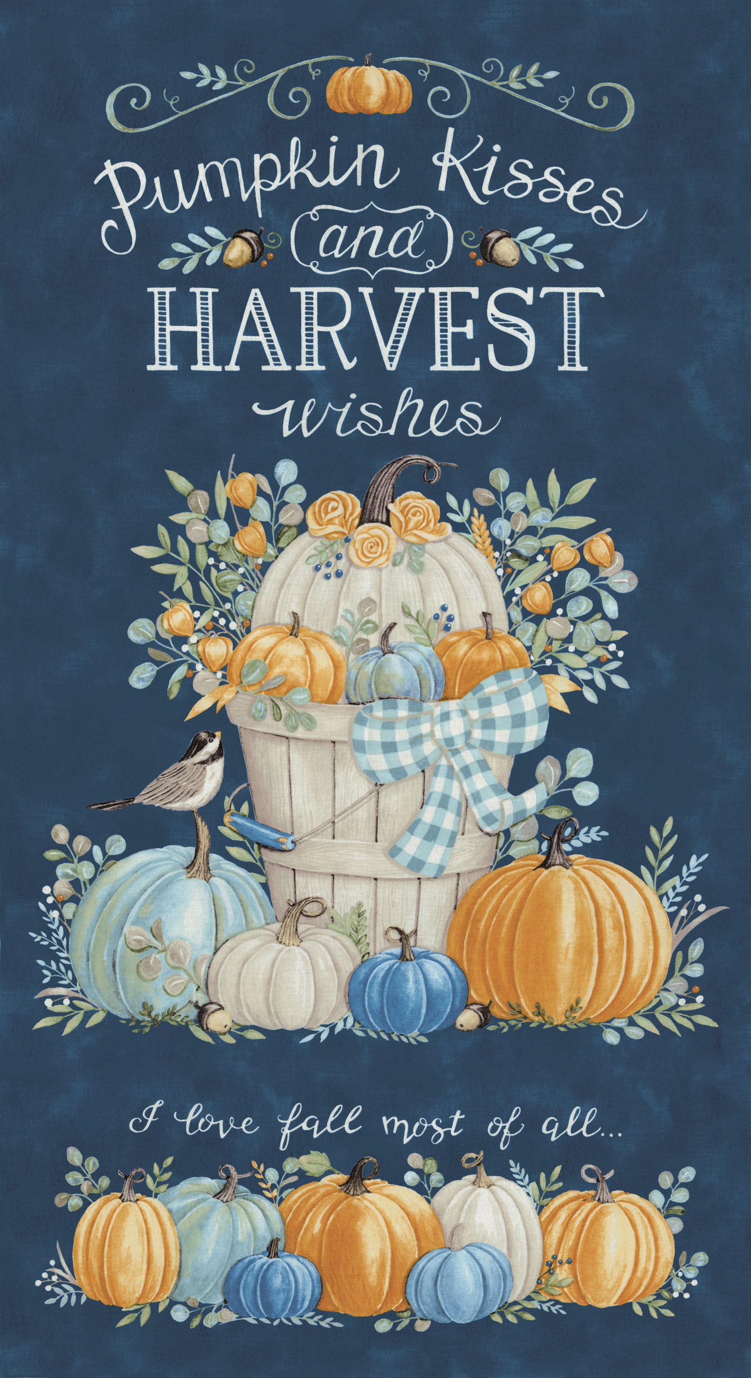 Harvest Wishes Panel Night Sky - Quilt Panel