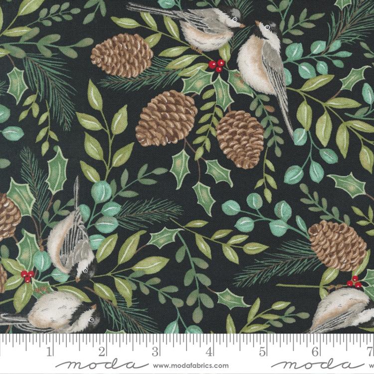 Holidays At Home Charcoal Black - Quilt Fabric