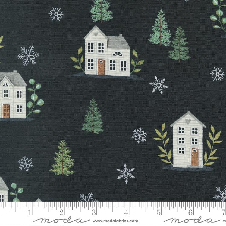 Holidays At Home Charcoal Black - Quilt Fabric
