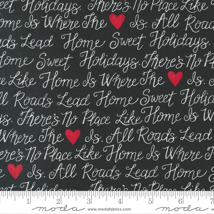 Holidays At Home Charcoal Black - Quilt Fabric