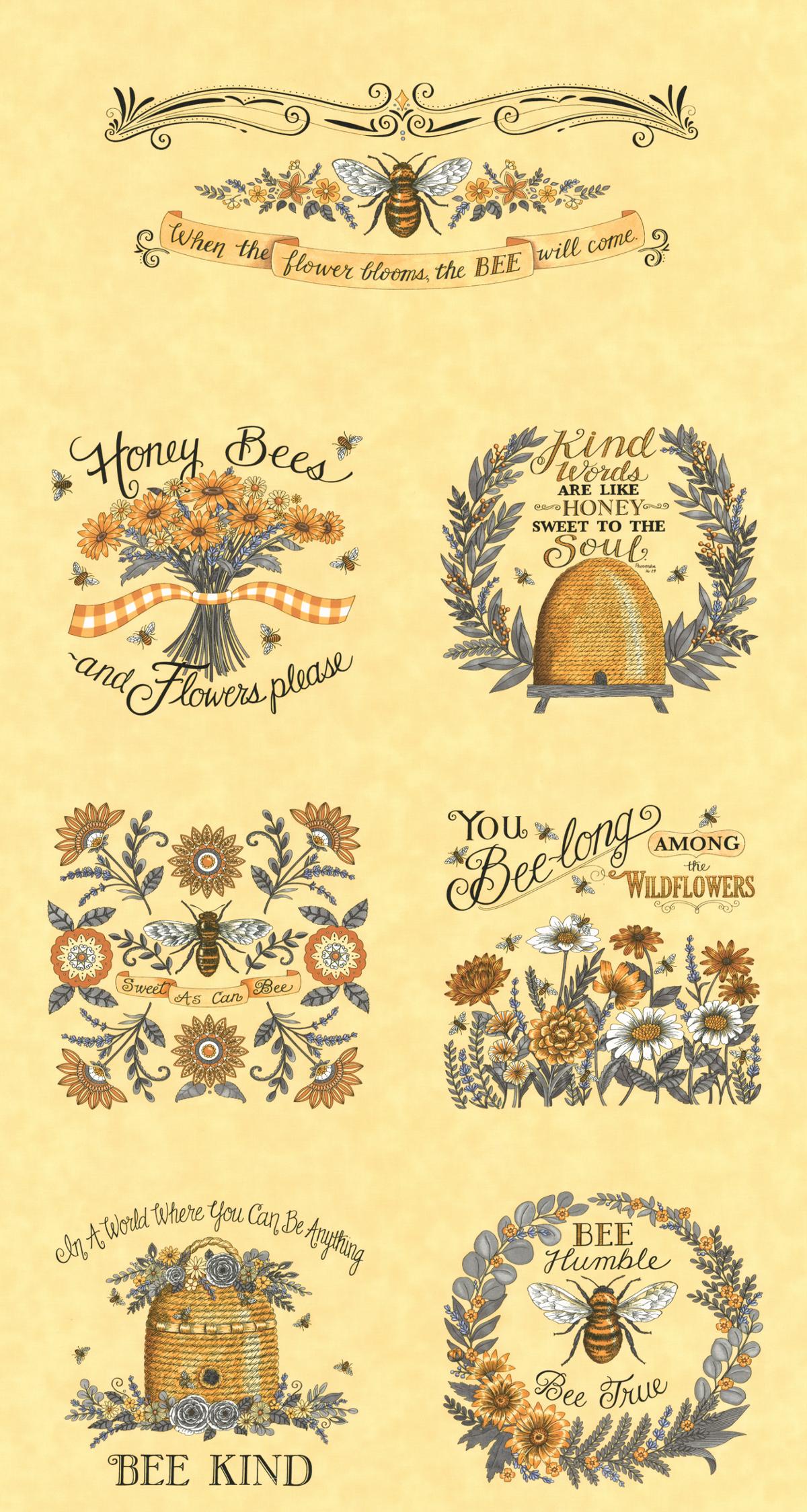 Honey and Lavender Bees - Honey - Panel