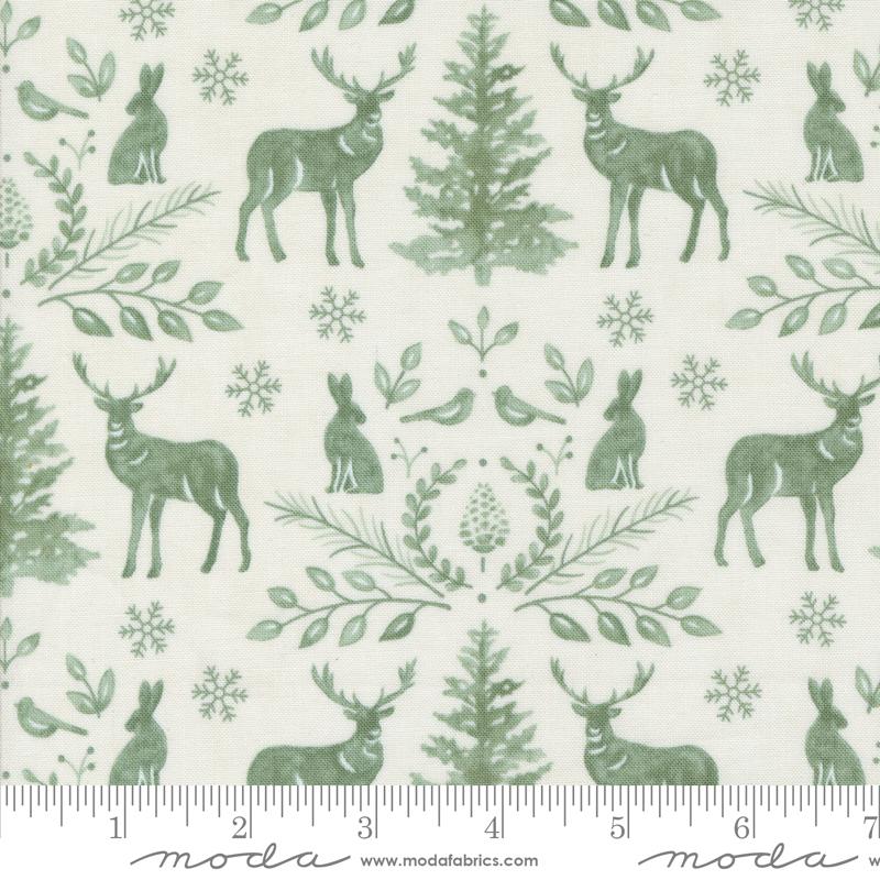 Woodland Winter Animal - Snowy White - Quilt Fabric