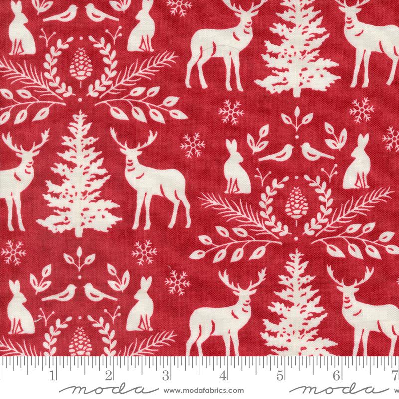 Woodland Winter Animal - Cardinal Red - Quilt Fabric
