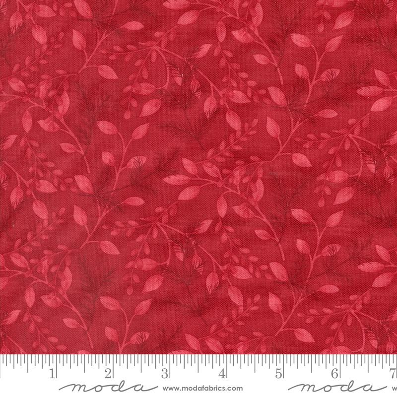 Woodland Winter Leaves - Cardinal Red - Quilt Fabric