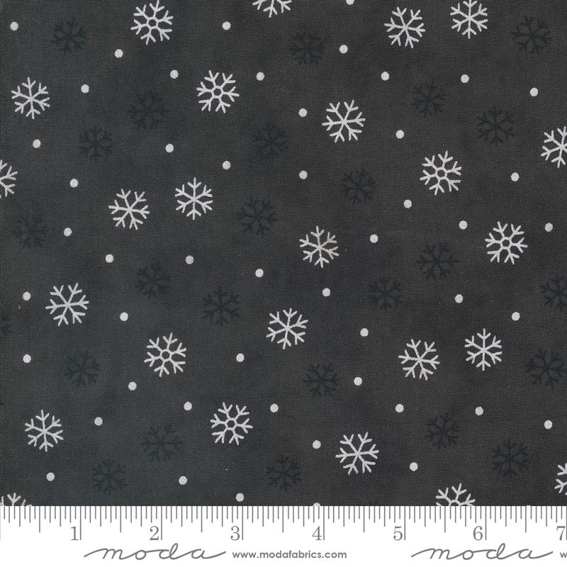 Woodland Winter Snowflake - Charcoal Black - Quilt Fabric