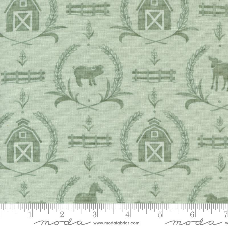 Willows Farm Damask - Willow - Quilt Fabric