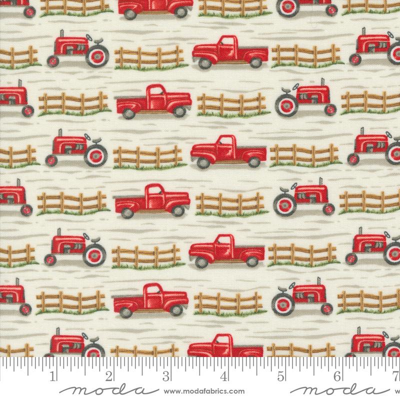 Willows Farm Trucks - Cloud - Quilt Fabric