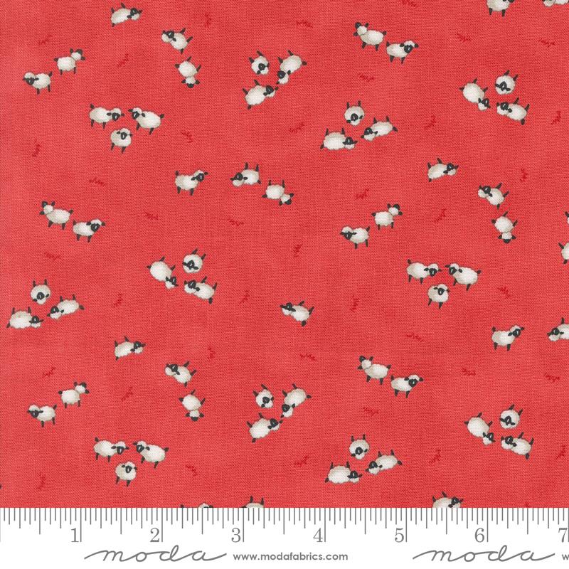 Willows Farm Sheep - Barn Red - Quilt Fabric