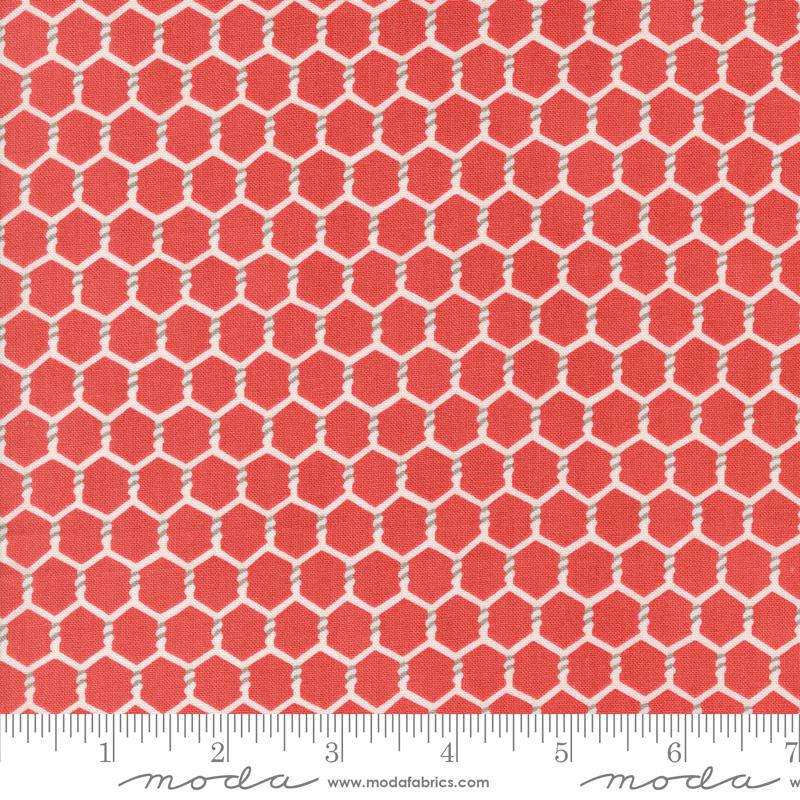 Willows Farm Chickenwire - Barn Red - Quilt Fabric