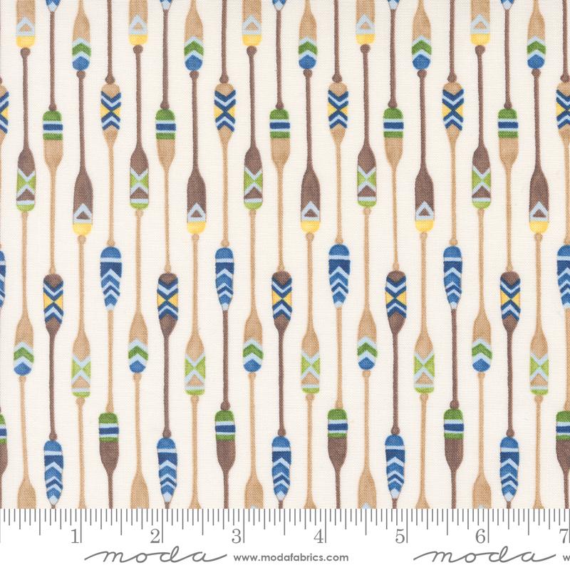 On Lake Time Paddle - Cloud White - Quilt Fabric