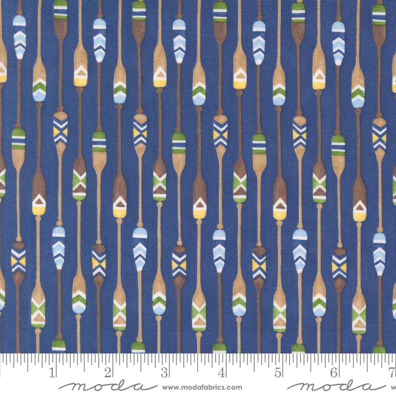 On Lake Time Paddle - Deep Water - Quilt Fabric
