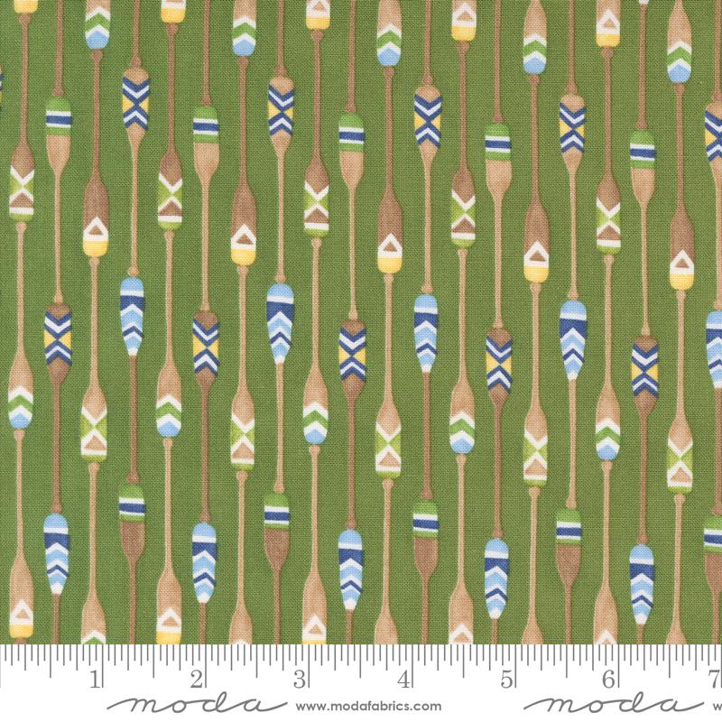 On Lake Time Paddle - Evergreen - Quilt Fabric