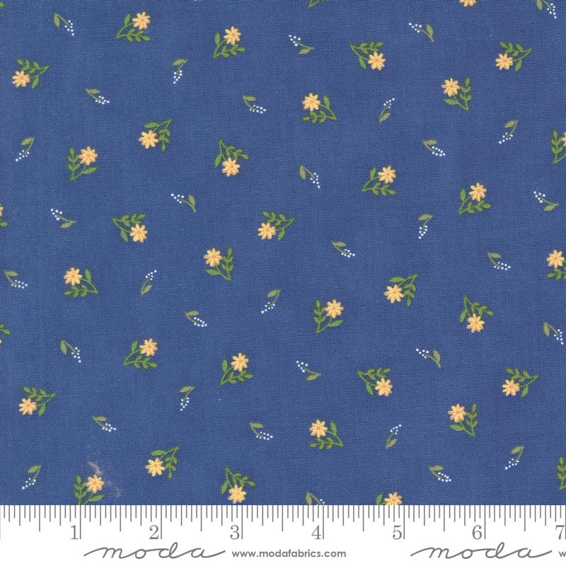 On Lake Time Flower - Deep Water - Quilt Fabric