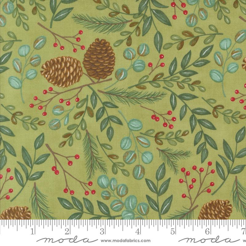 Winter Friends Pinecone Holly - Christmas Quilt Fabric