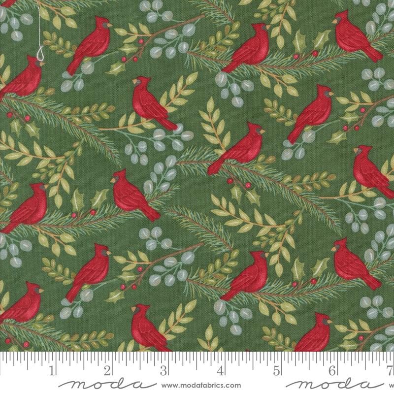 Winter Friends Birds Spruce - Christmas Quilt Fabric