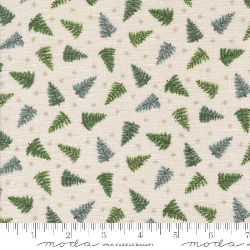 Winter Friends Trees Snowy White - Christmas Quilt Fabric