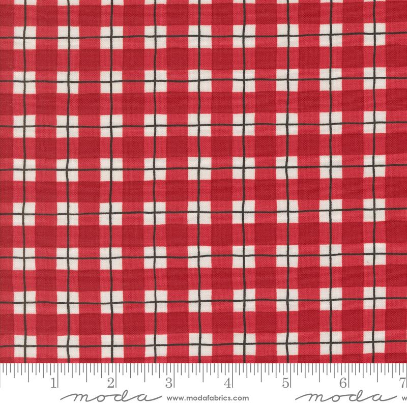 Winter Friends Plaid Berry Red - Christmas Quilt Fabric
