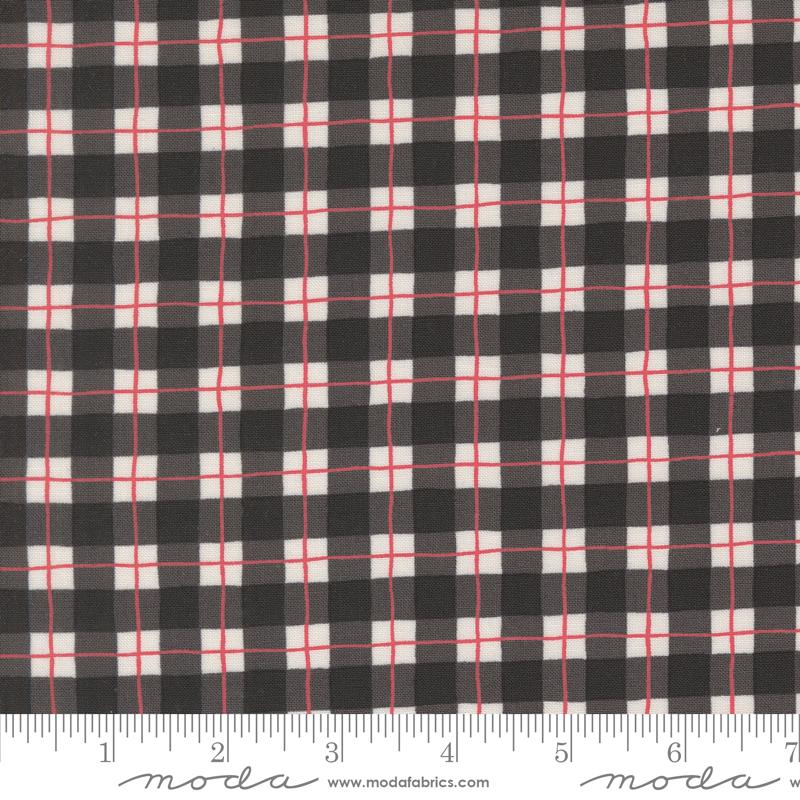 Winter Friends Plaid Charcoal Black - Christmas Quilt Fabric