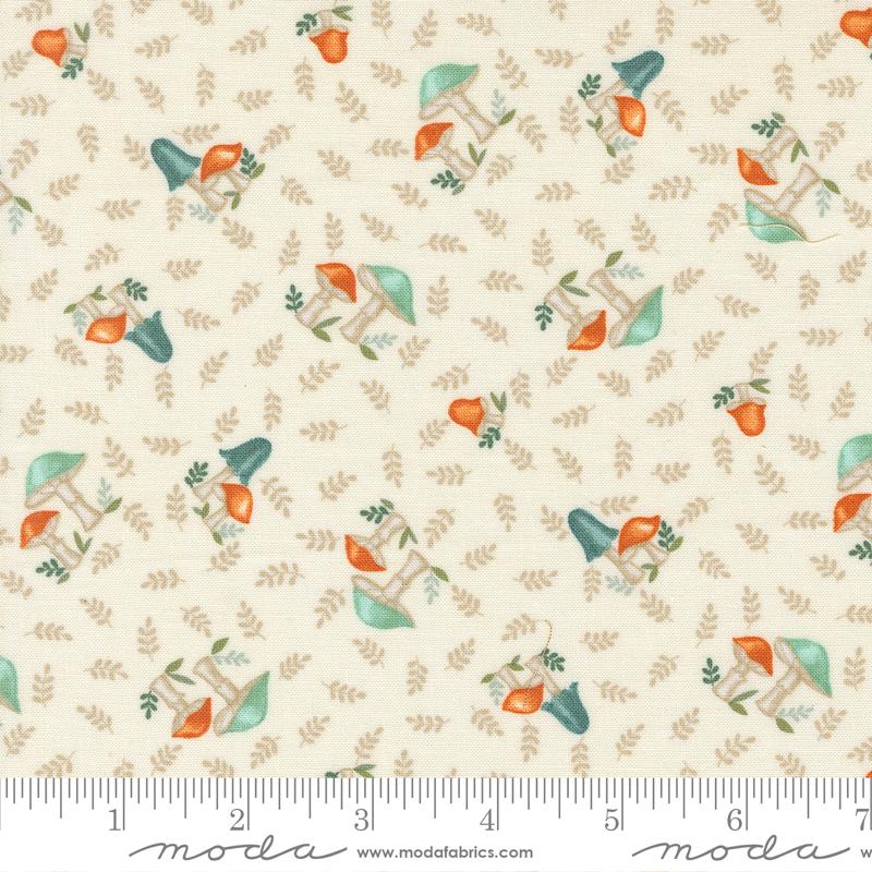 I Love Fall Most Of All Fungi Warm White - Quilt Fabric