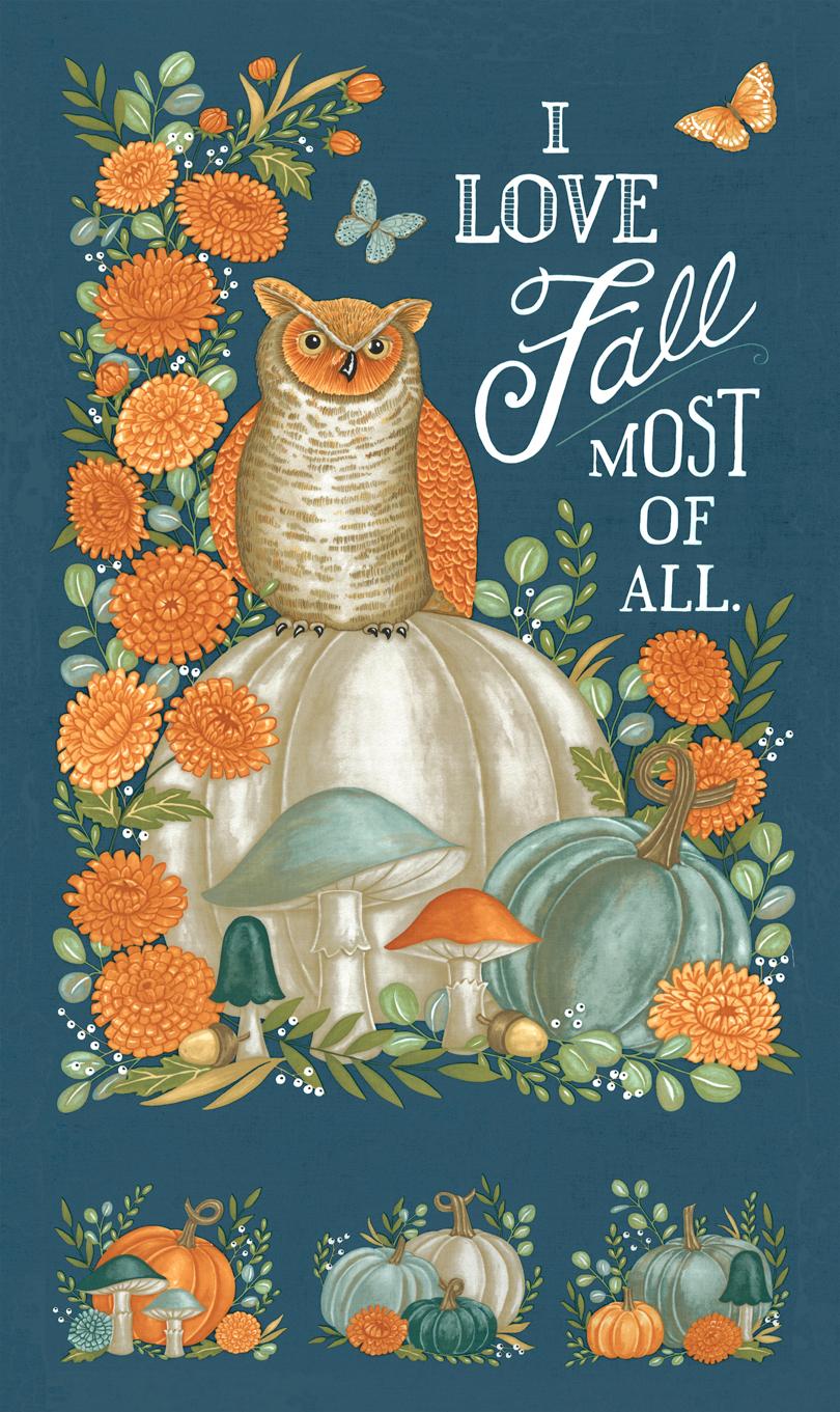 I Love Fall Most Harvest Night - Quilt Panel