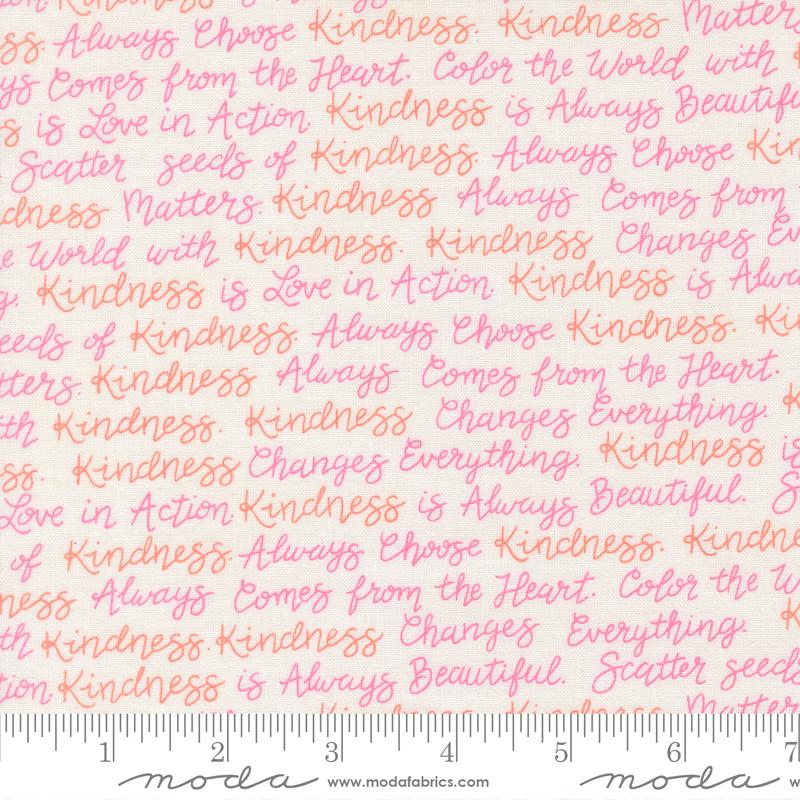 Kindness Text Dogwood - Quilt Fabric