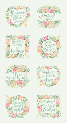 Kindness Mist - Quilt Panel