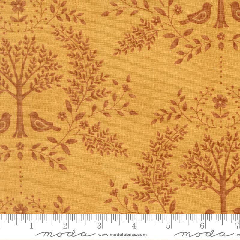 Family Tree Damask Golden - Quilt Fabric